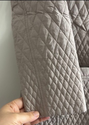 Gri Kadın Düğmeli Midi Ceket - Görsel 2