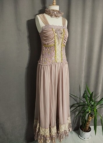 m Beden pembe Renk #vintage #fairycore #coquette #cottage #elbise