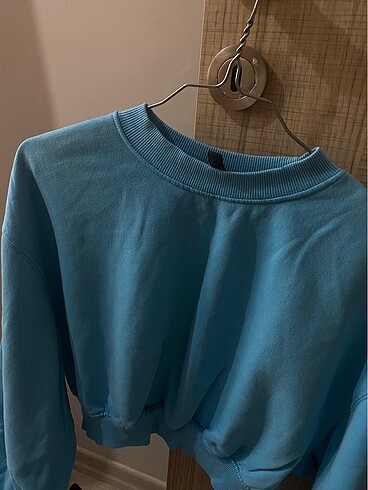 xs Beden mavi Renk H&M crop sweat