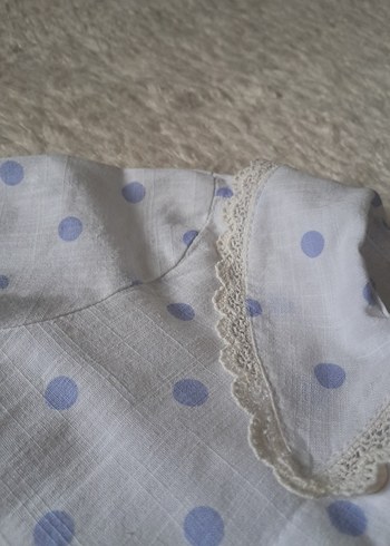 Kız Çocuk Mavi Denim Salopet - Görsel 7