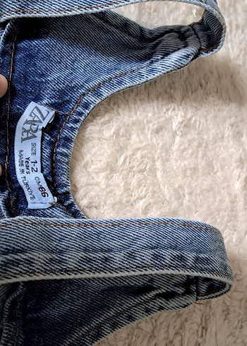 Kız Çocuk Mavi Denim Salopet - Görsel 5