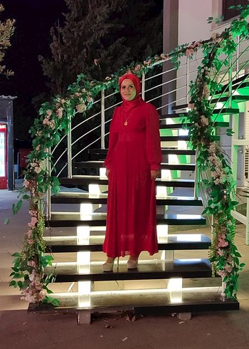 Ateş Kırmızısı Zarif Abiye