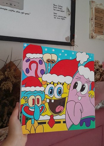 Renkli SpongeBob ve Arkadaşları Tablosu