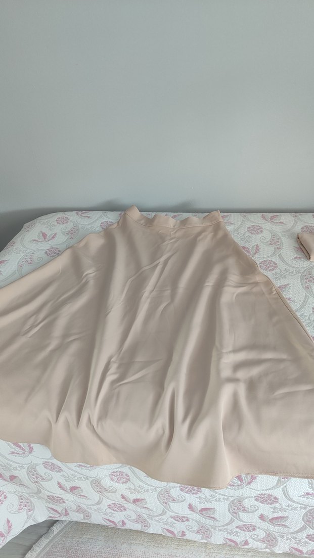 Bej Düğmeli Uzun Kadın Takım Elbise - Görsel 5