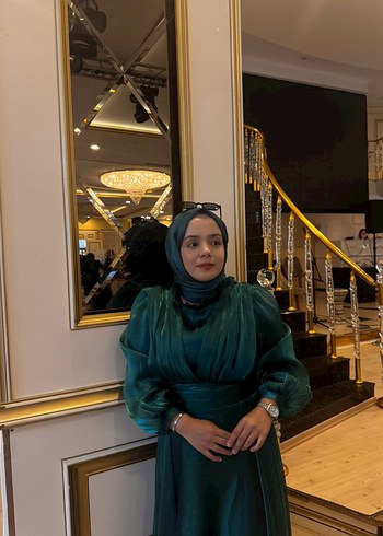 Uzun Kol Drapeli Haki Kadın Abiye - Görsel 2