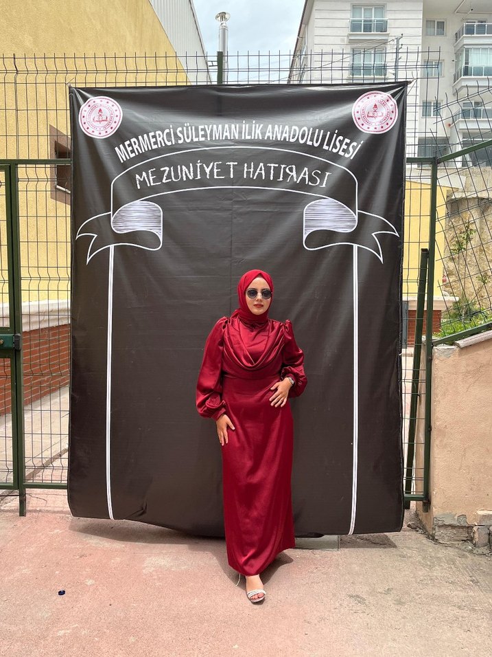 Bordo Uzun Kollu Drapeli Kadın Elbise - Görsel 2