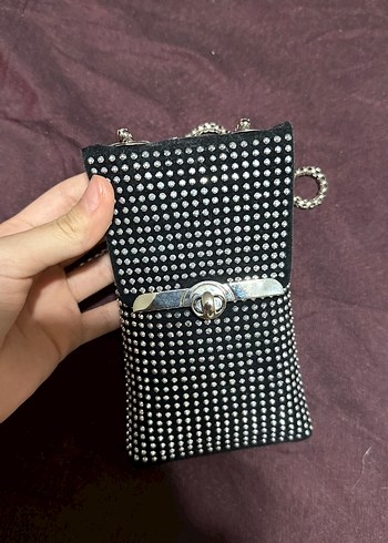 Zara Tasli Siyah Mini Canta
