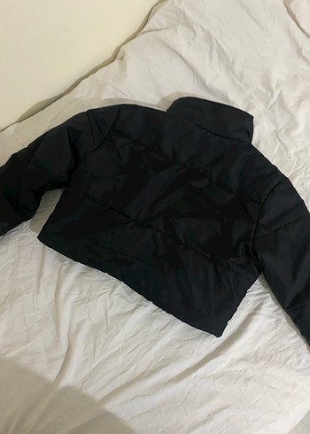 Siyah Kısa Kadın Mont - Görsel 5