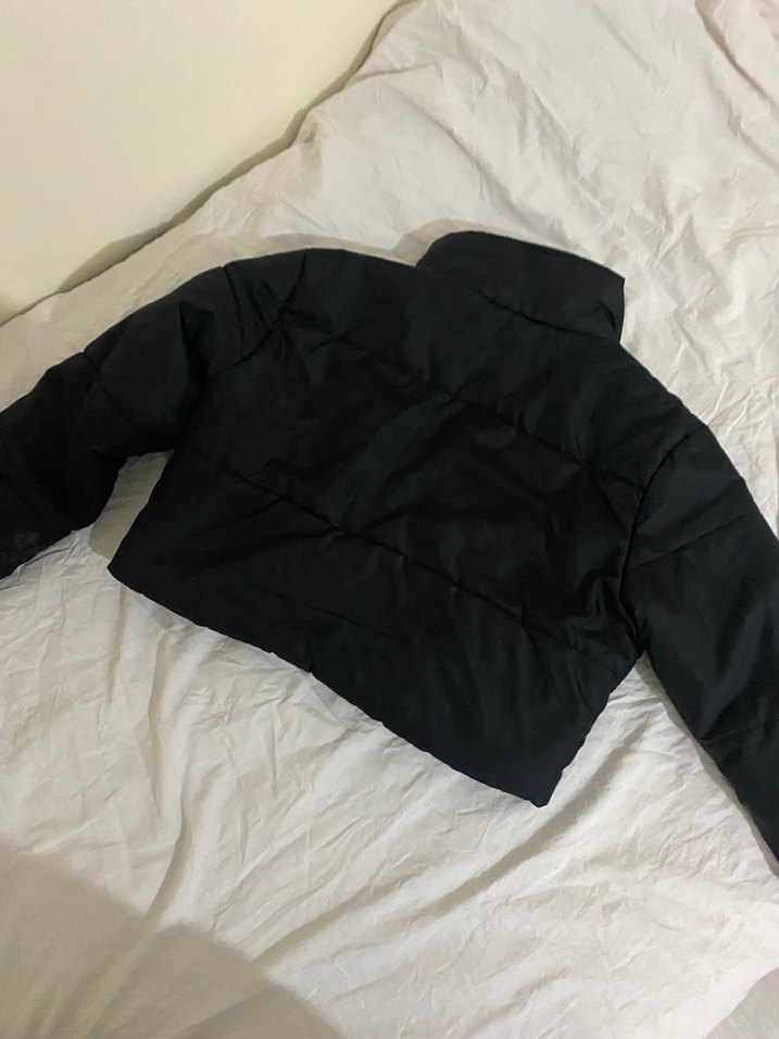 Siyah Kısa Kadın Mont - Görsel 5