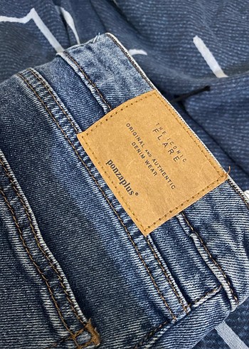 Kadın Mavi İspanyol paça Pantolon - Görsel 3