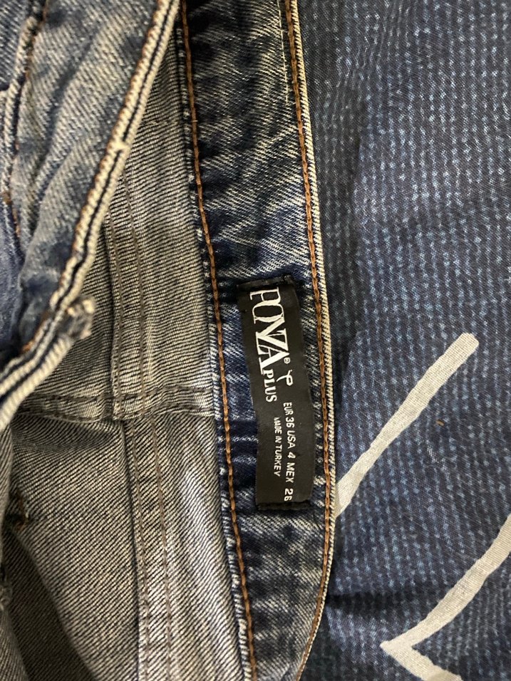 Kadın Mavi İspanyol paça Pantolon - Görsel 4