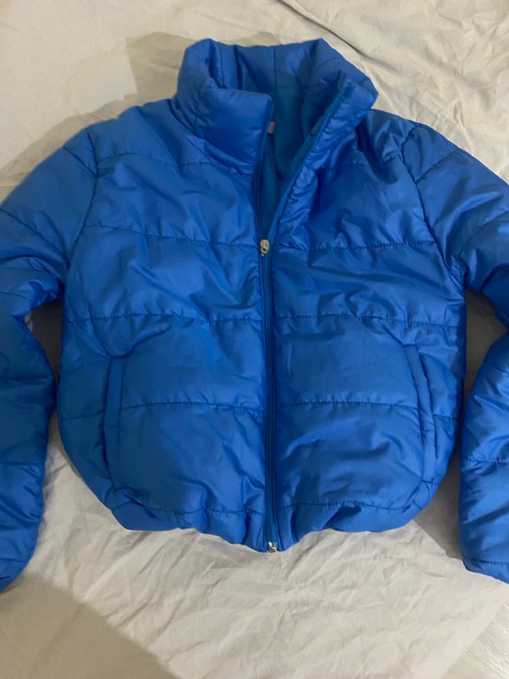 Mavi Kadın Kışlık Fermuarlı Mont - Görsel 2