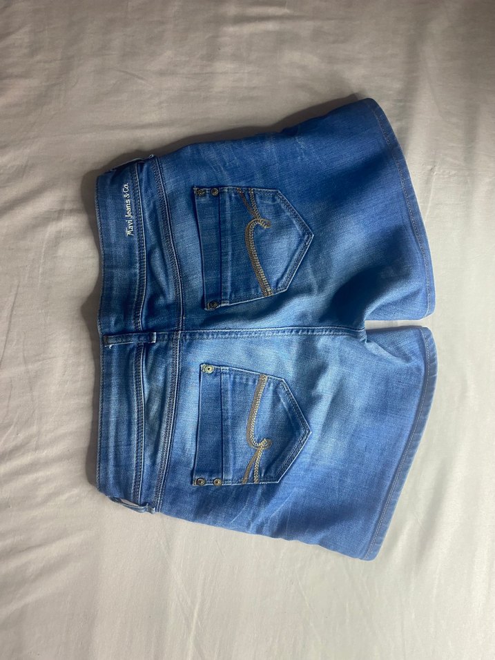 Düğmeli Mavi Kadın Şort - Görsel 2