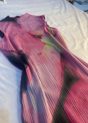 Pembe Uzun Kadın Elbise - Görsel 3