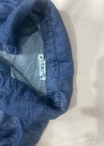Düğmeli Kısa Kollu Denim Hamile Elbise - Görsel 5