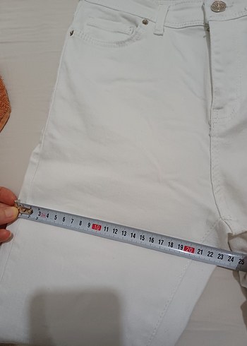 Kadın Beyaz ispanyol paça kot pantolon - Görsel 7