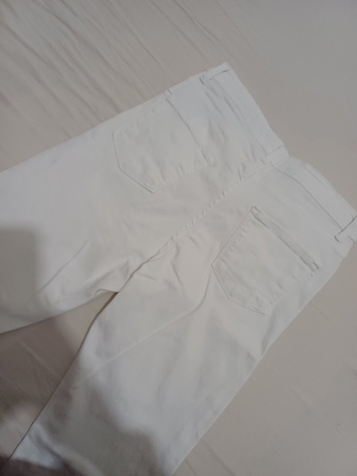 Kadın Beyaz ispanyol paça kot pantolon - Görsel 4