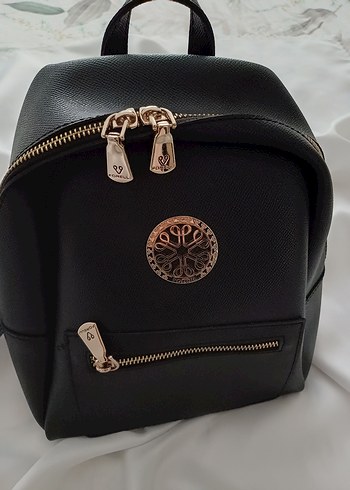 Kadın Siyah suni deri sırt çantası - Görsel 2