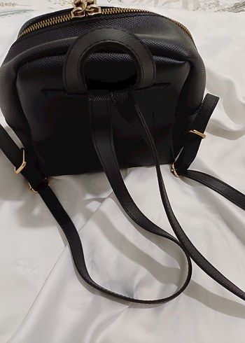 Kadın Siyah suni deri sırt çantası - Görsel 5