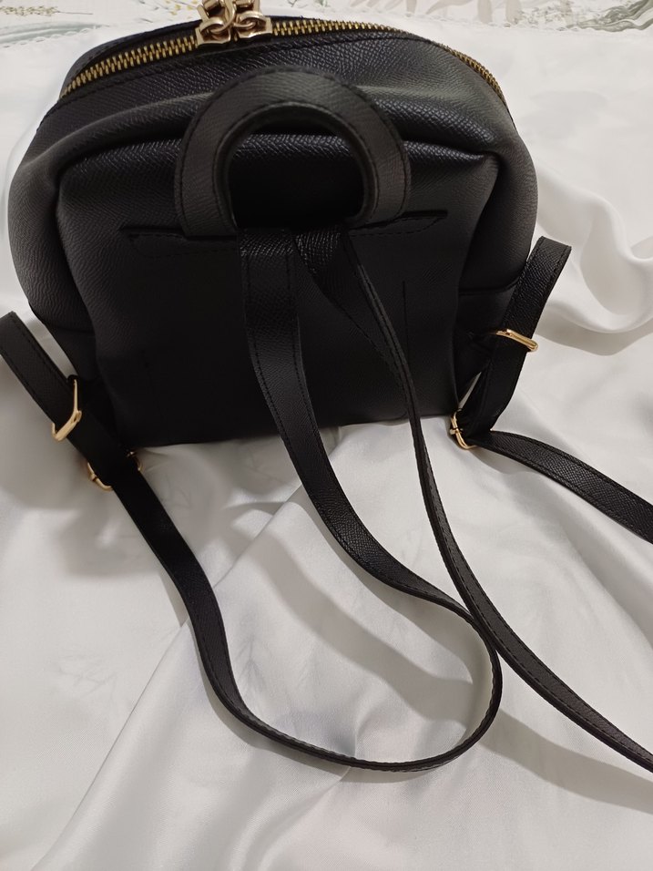 Kadın Siyah suni deri sırt çantası - Görsel 5