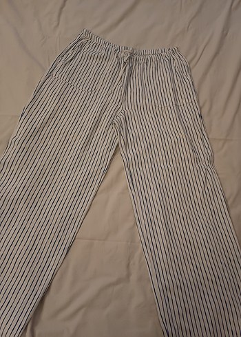lcw vision beli lastikli çizgili keten karışımlı Kadın Pantolon - Görsel 2