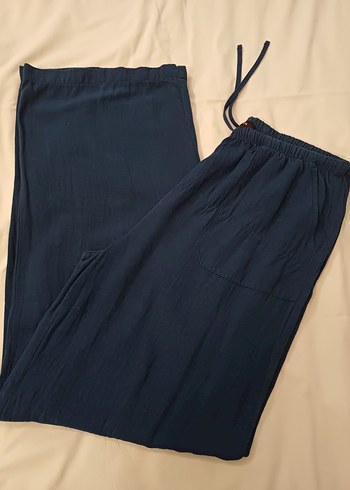 lcw vision düz beli lastikli keten karışımlı kadın pantolon - Görsel 3