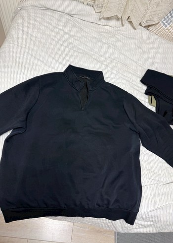 Siyah Fermuarlı Erkek Polar Sweatshirt - Görsel 2