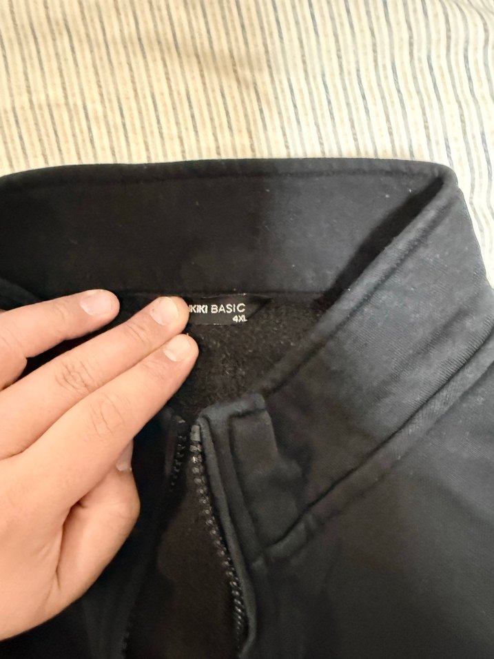 Siyah Fermuarlı Erkek Polar Sweatshirt - Görsel 3