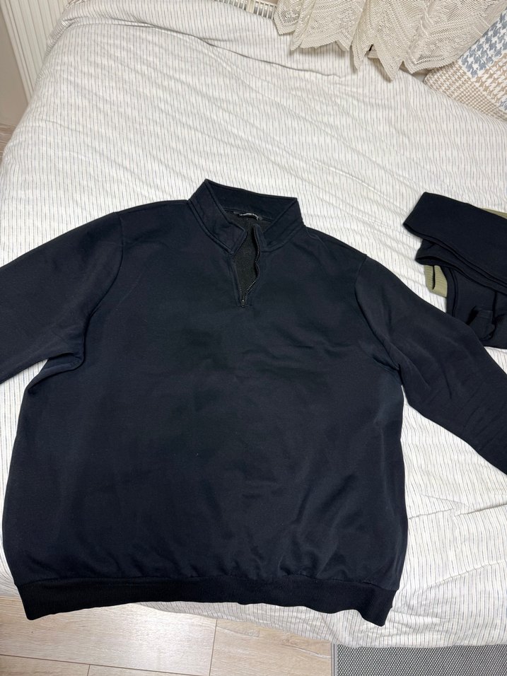 Siyah Fermuarlı Erkek Polar Sweatshirt - Görsel 2