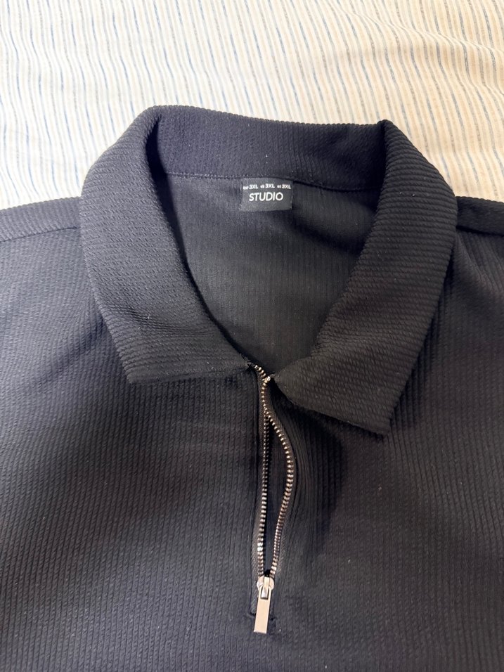 Defacto Haki Fermuarlı Tişört - Görsel 3