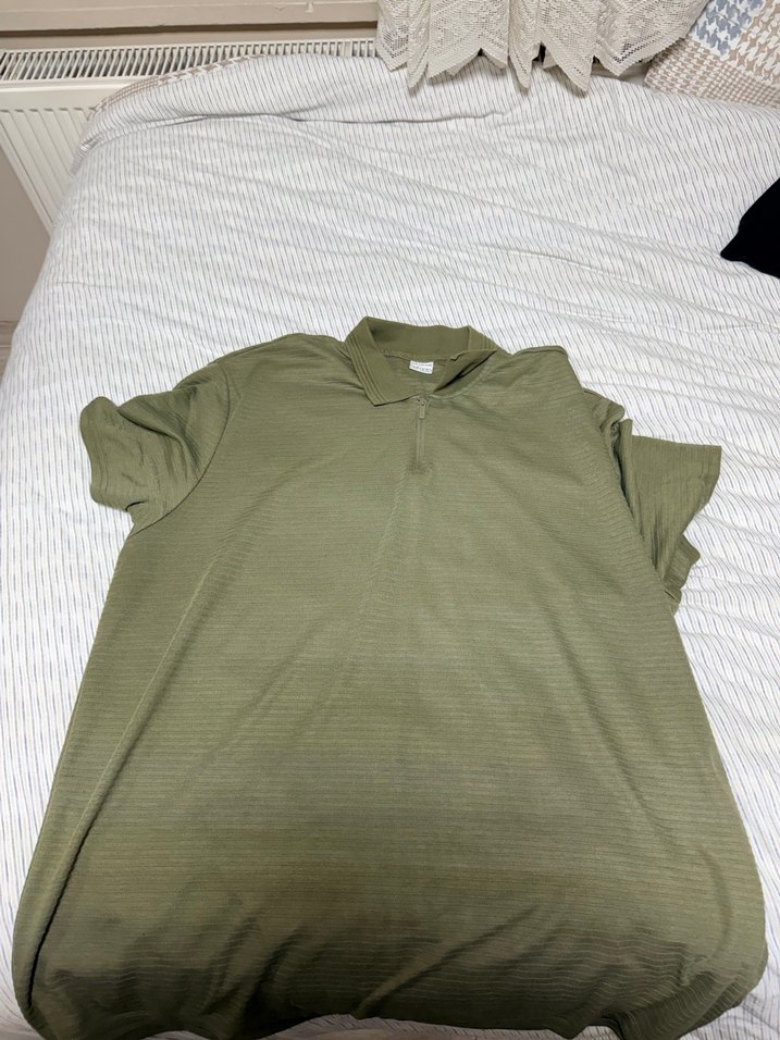 Defacto Haki Fermuarlı Tişört - Görsel 2