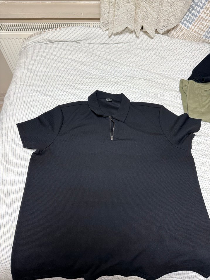 Defacto Haki Fermuarlı Tişört - Görsel 4