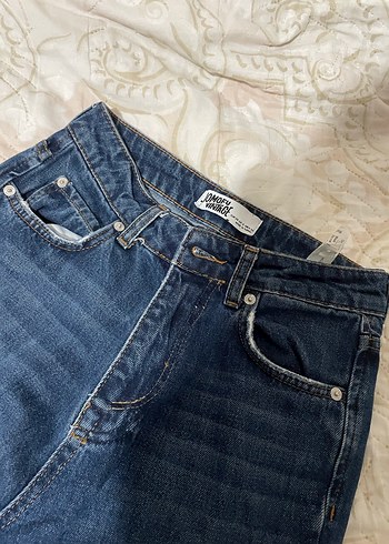 Kadın Lacivert Bol Kesim Midi Kot Pantolon - Görsel 2