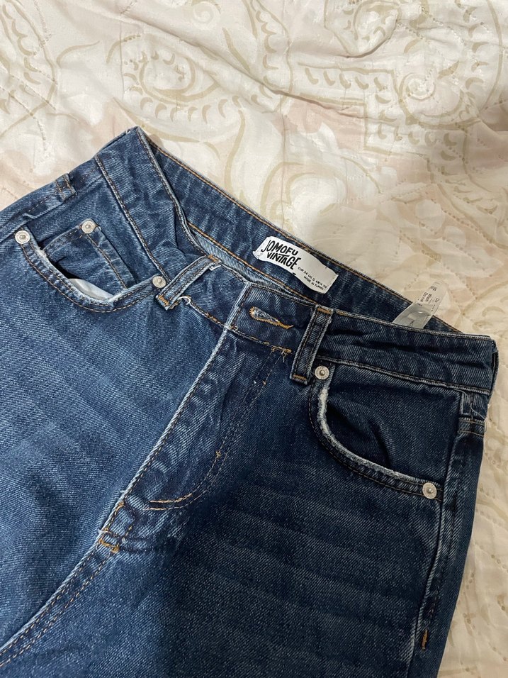 Kadın Lacivert Bol Kesim Midi Kot Pantolon - Görsel 2