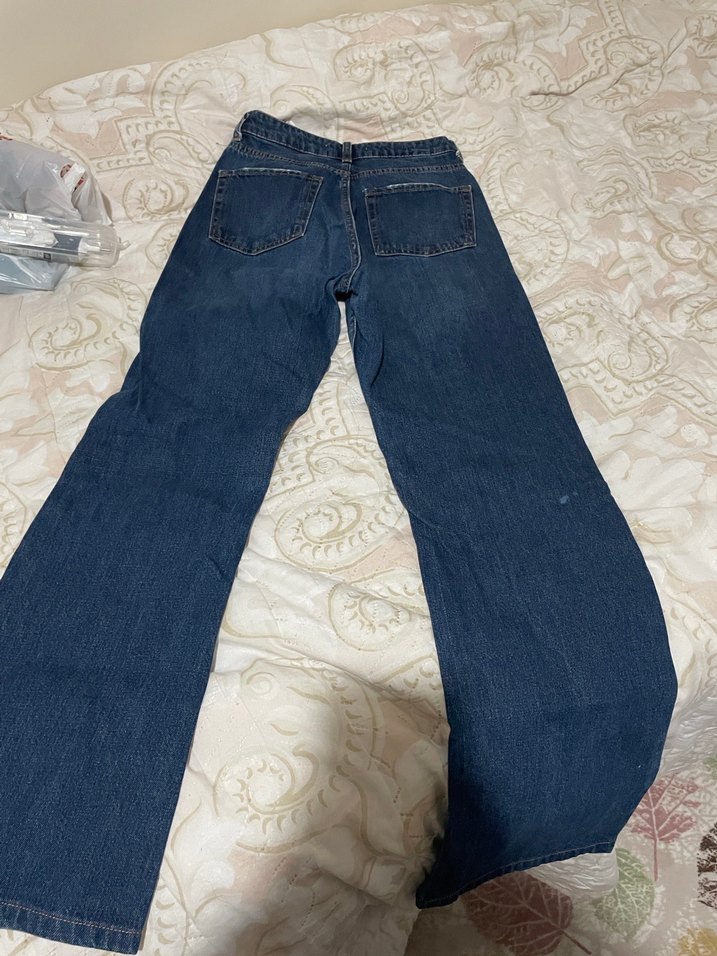 Kadın Lacivert Bol Kesim Midi Kot Pantolon - Görsel 4