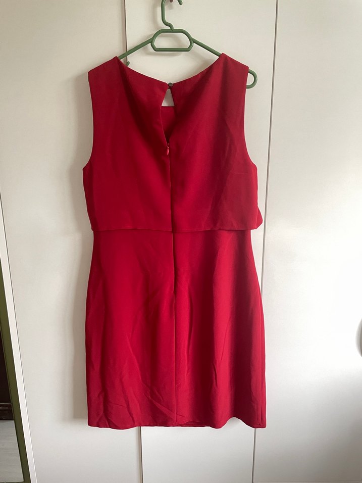 Kırmızı  Kolsuz Elbise - Görsel 2