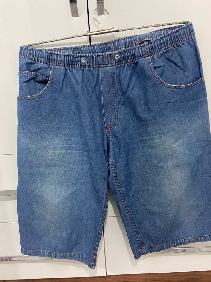 Erkek Mavi Denim Kısa Paça Rahat Kesim Şort - Görsel 2