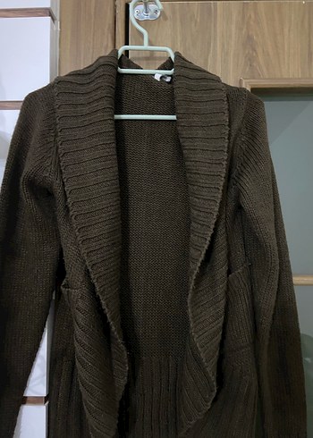 Kahverengi Örgü Kadın Hırka - Görsel 2