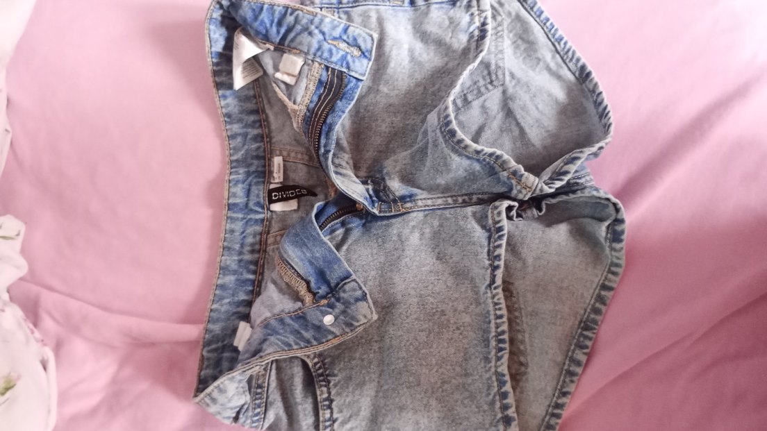 Düğmeli Mavi Mini Denim Şort - Görsel 4