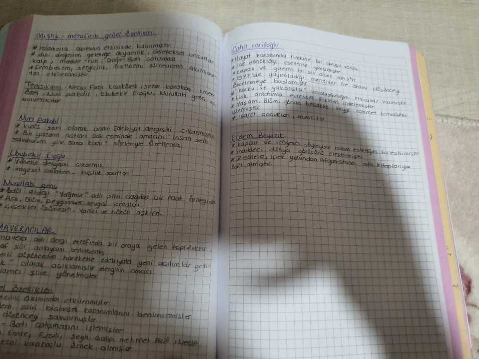 El Yazısı Notları - Deneme Kategorisi ayt edebiyat özet defteri - Görsel 2