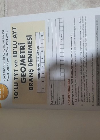 TYT AYT 10x10 Geometri Deneme Kitabı - Görsel 2