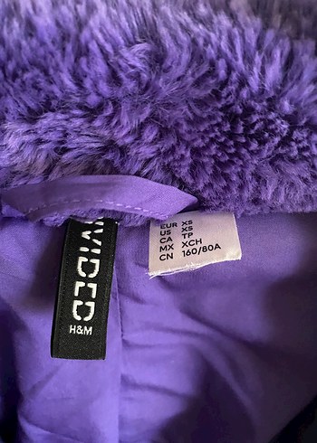 xs Beden mor Renk Peluş mont