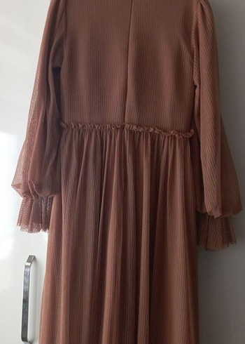 m Beden çeşitli Renk Bej Vintage Bohem Uzun Elbise
