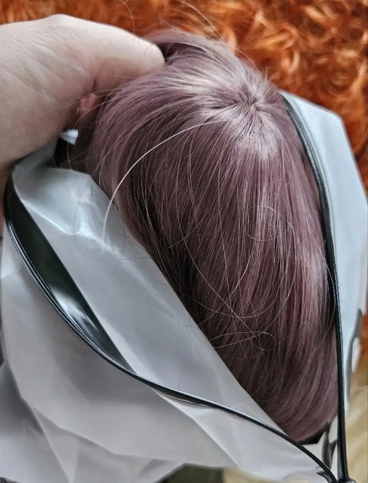 Pastel mor Dalgalı Sentetik Peruk 101.6 cm - Görsel 2