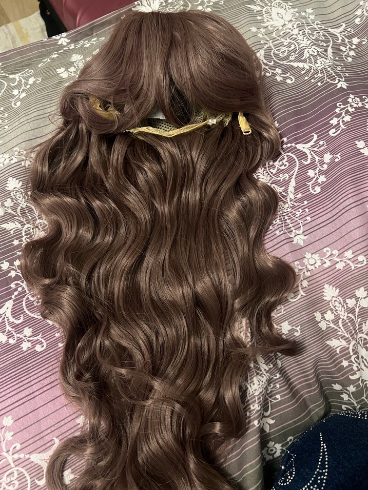 Pastel mor Dalgalı Sentetik Peruk 101.6 cm - Görsel 3