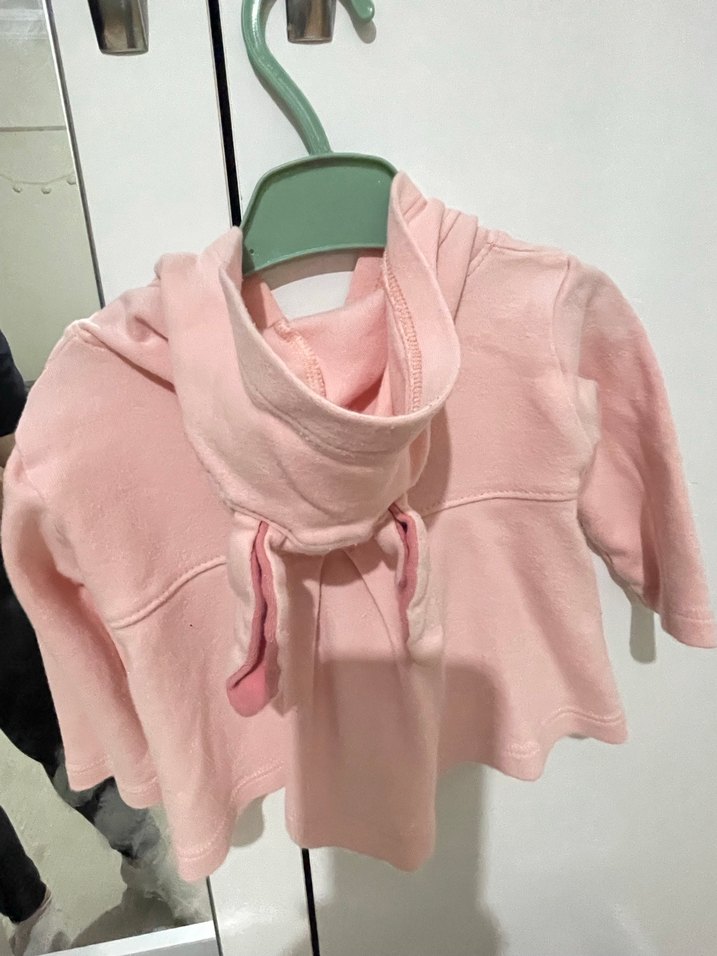 Kız Çocuk Pembe Kapüşonlu Düğmeli Ceket - Görsel 2