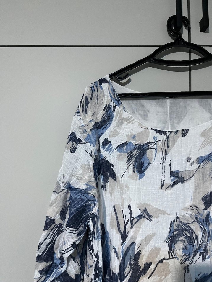 Gri Batik Desenli Bluz - Görsel 2