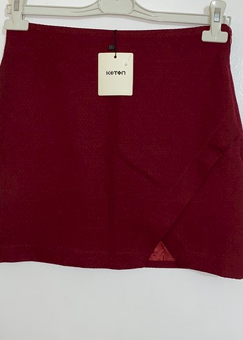 Bordo Triko Mini Etek
