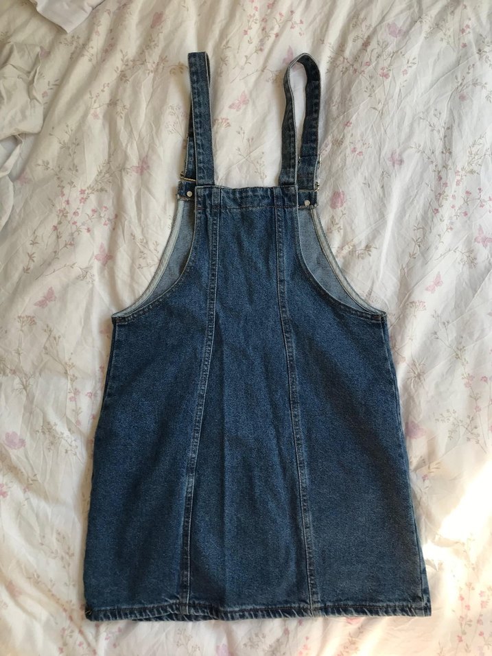 Kadın Lacivert Kot Mini Salopet - Görsel 2