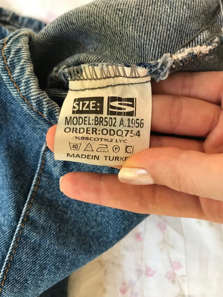 Kadın Lacivert Kot Mini Salopet - Görsel 3